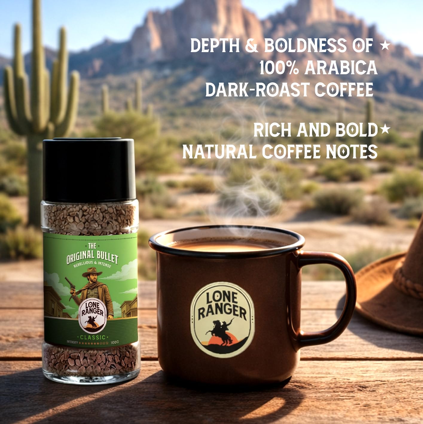 Lone Ranger Classic Instant coffee |The Original Bullet 100% Pure Arabica | Freeze Dried | Drink Hot or Cold