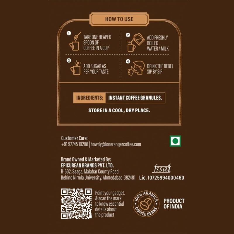 Lone Ranger Classic Instant coffee |The Original Bullet 100% Pure Arabica | Freeze Dried | Drink Hot or Cold