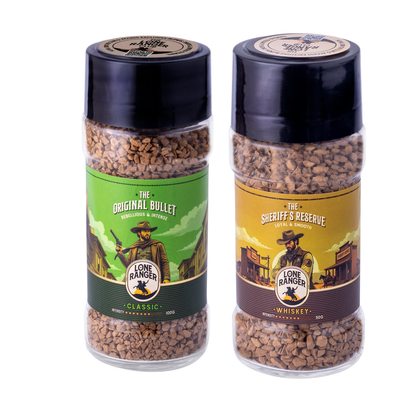 Lone Ranger Premium Coffee Combo | Classic + Whiskey Instant Coffee | Each 50g | Pack of 2 | Freeze Dried