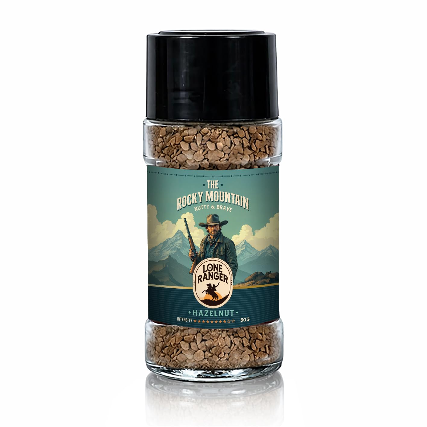 Lone Ranger, Hazelnut Instant coffee (50gm) | The Rocky Mountain 100% Pure Arabica| Freeze Dried | Drink Hot or Cold