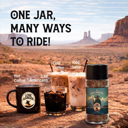 Lone Ranger, Hazelnut Instant coffee (50gm) | The Rocky Mountain 100% Pure Arabica| Freeze Dried | Drink Hot or Cold