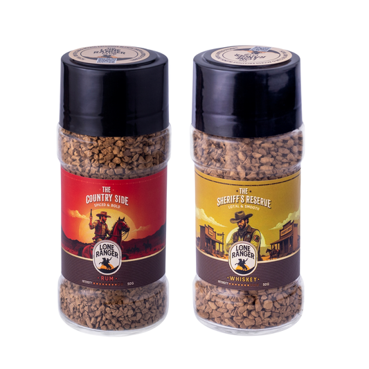 Lone Ranger Premium Coffee Combo | Rum + Whiskey Instant Coffee | Each 50g | Pack of 2 | Freeze Dried