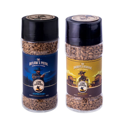 Lone Ranger Premium Coffee Combo | Espresso + Whiskey Instant Coffee | Each 50g | Pack of 2 | Freeze Dried